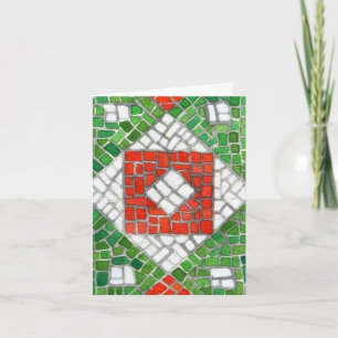 HOLIDAY MOSAIC Christmas Notecard / Vertical