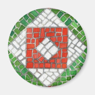 HOLIDAY MOSAIC Circle Magnet