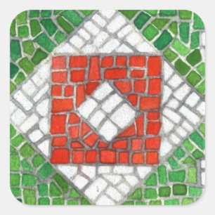 HOLIDAY MOSAIC Large Square Stickers