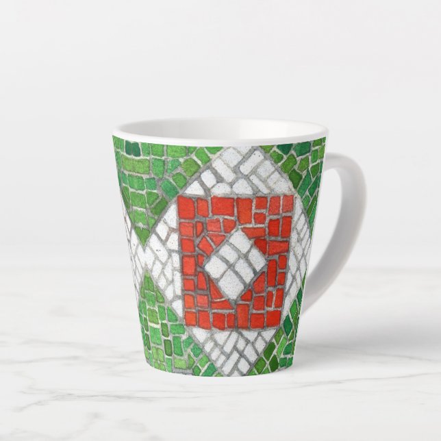 HOLIDAY MOSAIC Latte Mug (Right Angle)