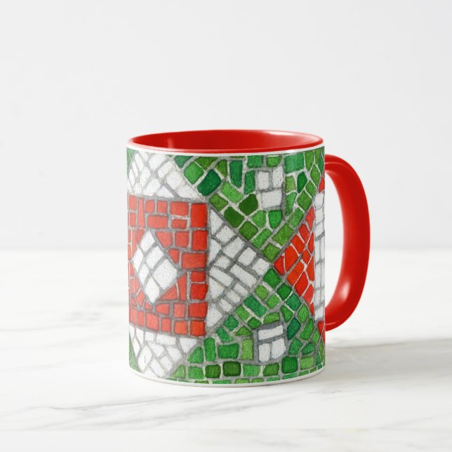 HOLIDAY MOSAIC Red Combo Mug (Front Right)