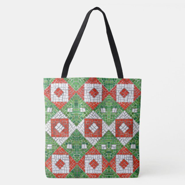 HOLIDAY MOSAIC Shoulder Tote Bag (Front)