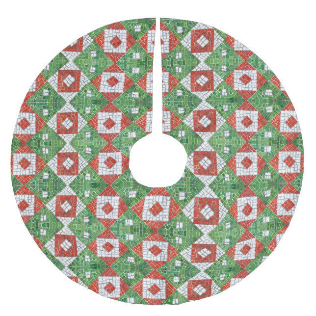 HOLIDAY MOSAIC Tree Skirt (Front)