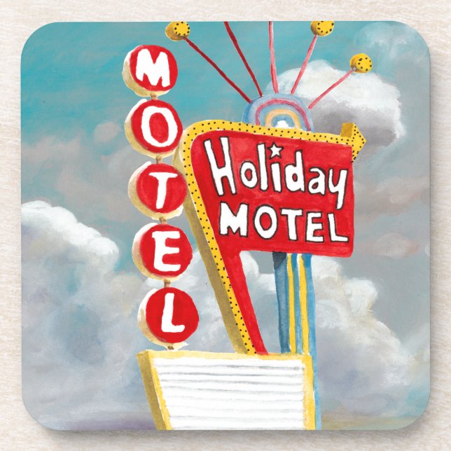 Holiday Motel Sign Coaster (Front)