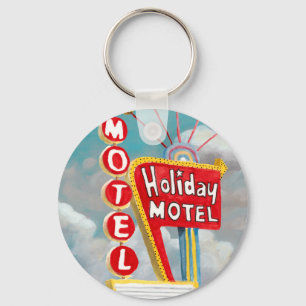Holiday Motel Sign Key Ring