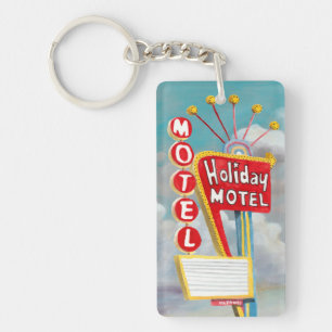 Holiday Motel Sign Key Ring