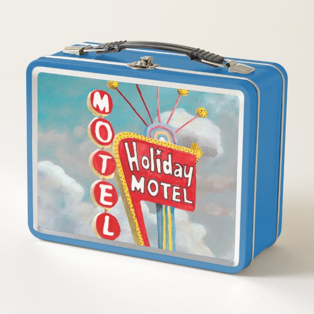 Holiday Motel Sign Metal Lunch Box (Front)