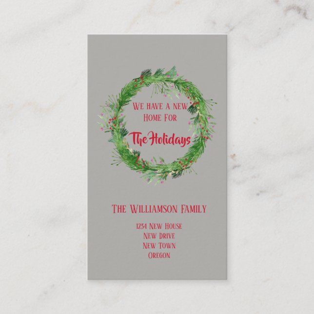 Holiday | Moving Announcement Insert Cards (Front)