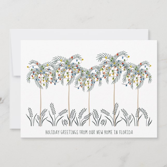 Holiday Moving Christmas Lights on Palm Trees Announcement (Front)