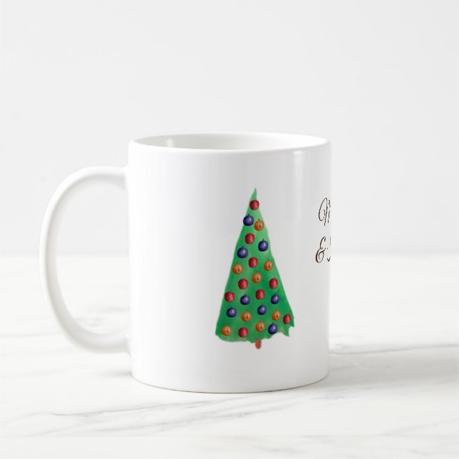 Holiday Mug, Christmas Tree Coffee Mug (Left)