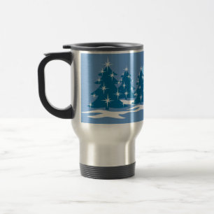 Holiday Mug Coffee Cup Festive Blue Christmas Cup