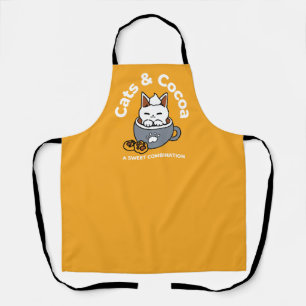 Holiday Mug Design with Cosy Cat and Paw Cookies Apron