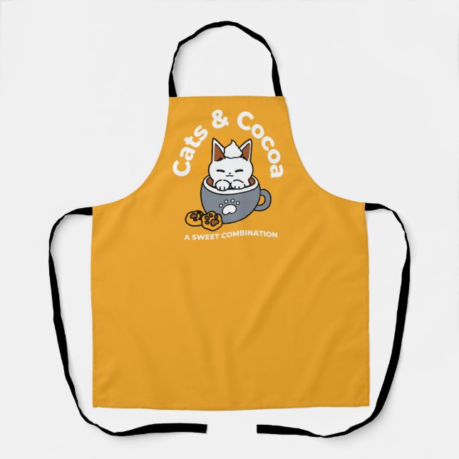 Holiday Mug Design with Cosy Cat and Paw Cookies Apron (Front)