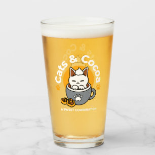 Holiday Mug Design with Cosy Cat and Paw Cookies Glass