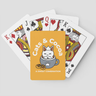 Holiday Mug Design with Cosy Cat and Paw Cookies Playing Cards