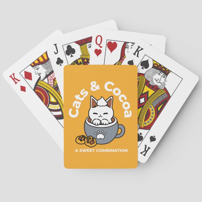Holiday Mug Design with Cosy Cat and Paw Cookies Playing Cards (Back)