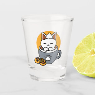 Holiday Mug Design with Cosy Cat and Paw Cookies Shot Glass
