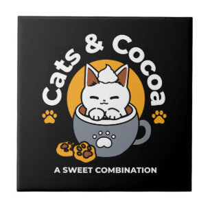 Holiday Mug Design with Cosy Cat and Paw Cookies Tile