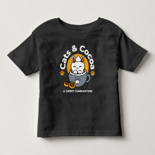 Holiday Mug Design with Cosy Cat and Paw Cookies Toddler T-Shirt