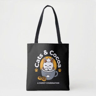 Holiday Mug Design with Cosy Cat and Paw Cookies Tote Bag