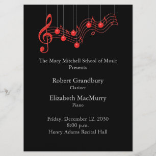 Holiday Musical Recital Program Invitation