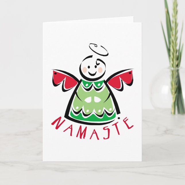 Holiday Namaste Angel Card (Front)