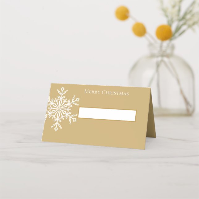 Holiday Name Place Card-Snowflake Place Card (Front)