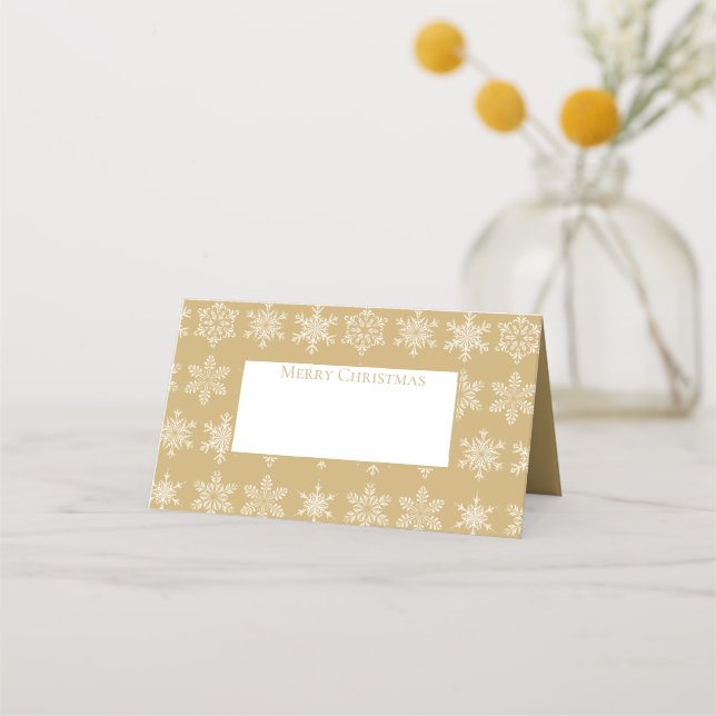 Holiday Name Place Card-Snowflakes Place Card (Front)