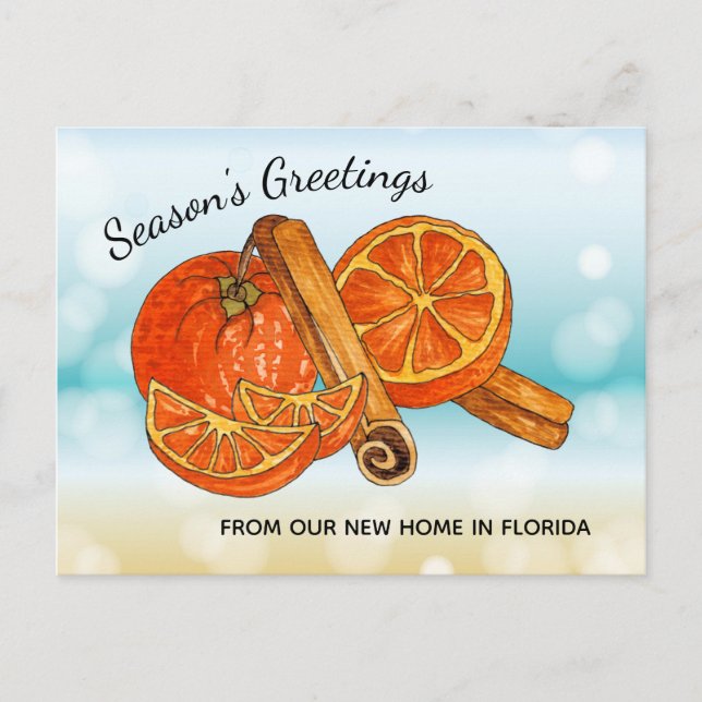 Holiday New Address in Florida Announcement Postcard (Front)