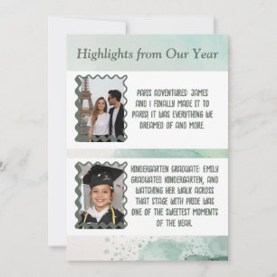 Holiday New Year Highlights Custom Photo Card