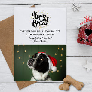 Holiday & New Year Hope & Believe Pet Dog Photo Card
