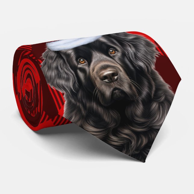 Holiday Newfoundland Red Buffalo Plaid Christmas Tie (Rolled)