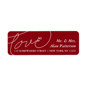 Holiday Newlywed Love Address Label