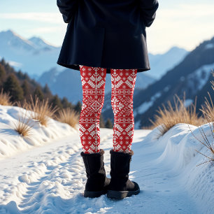 Holiday Nordic Sweater Pattern Leggings