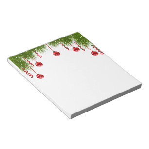 Holiday Notepad-Fir Bough Ornaments Notepad
