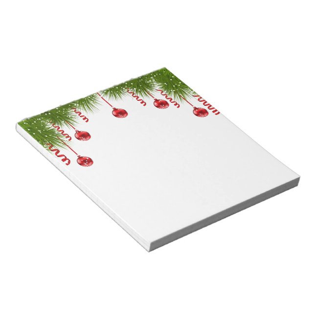 Holiday Notepad-Fir Bough Ornaments Notepad (Angled)