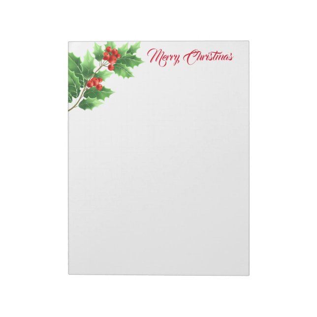 Holiday Notepad-Holly Notepad (Rotated)