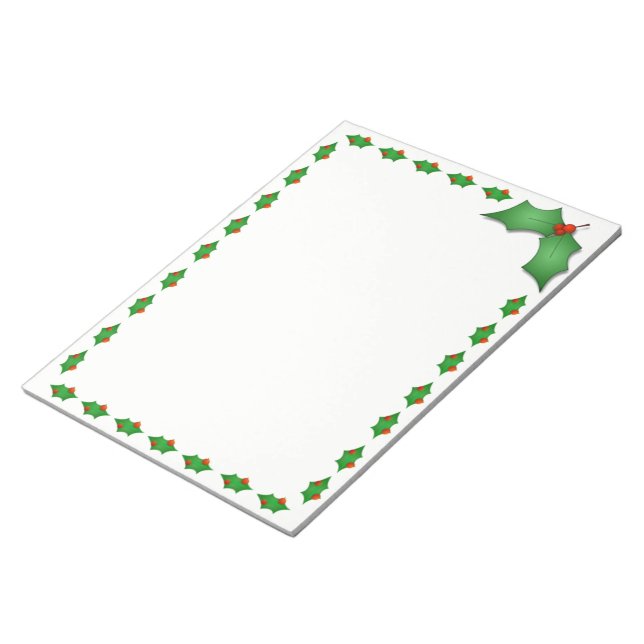 Holiday Notepad-Holly Notepad (Angled)