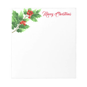 Holiday Notepad-Holly Notepad