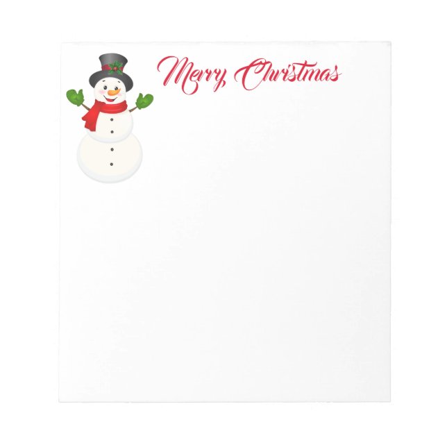 Holiday Notepad-Snowman Notepad (Front)