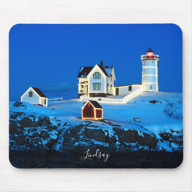 Holiday Nubble Lighthouse  Mouse Mat (Front)