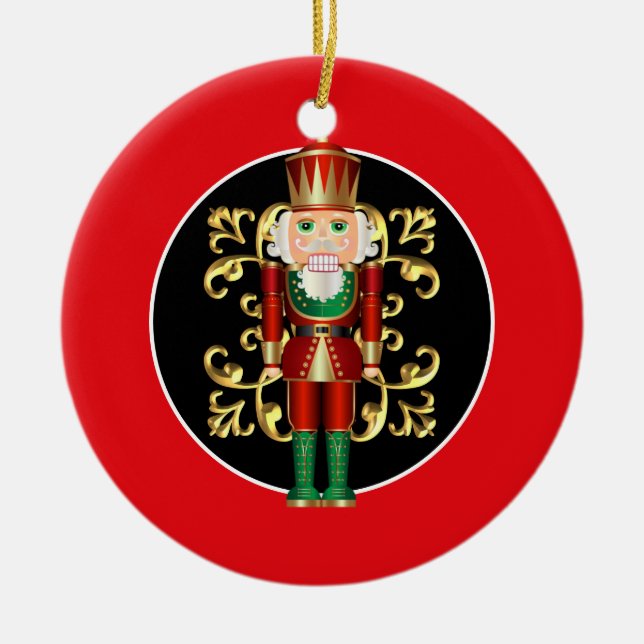Holiday Nutcracker Ceramic Tree Decoration (Front)