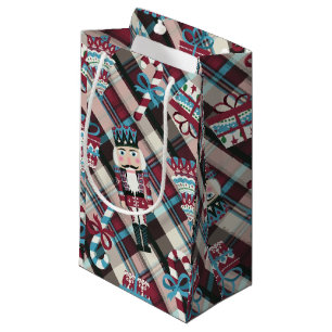 Holiday Nutcracker Christmas Plaid Gift Bag