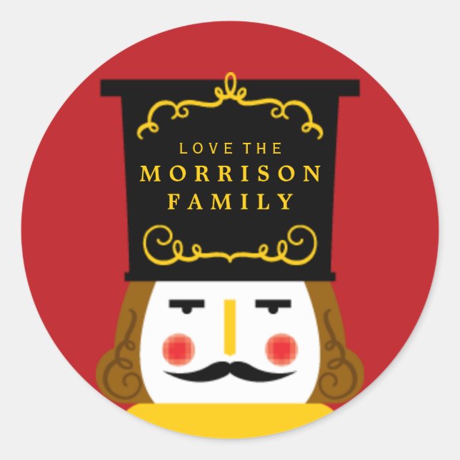 Holiday Nutcracker Envelope Closure Sticker (Front)