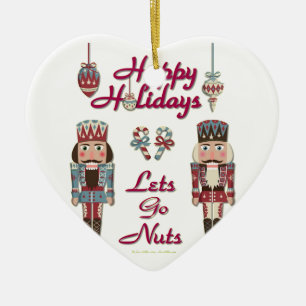 Holiday Nutcracker Lets Go Nuts Ceramic Tree Decoration