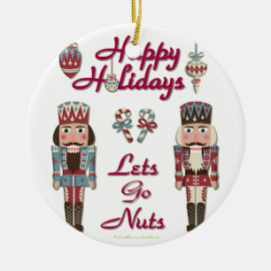 Holiday Nutcracker Lets Go Nuts Ceramic Tree Decoration