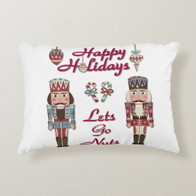 Holiday Nutcracker Lets Go Nuts Decorative Cushion (Front)