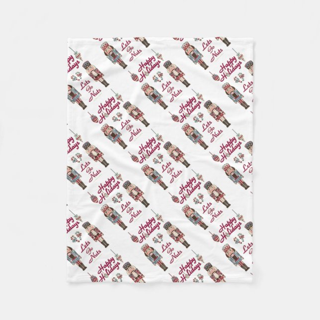 Holiday Nutcracker Lets Go Nuts Fleece Blanket (Front)