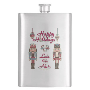 Holiday Nutcracker Lets Go Nuts Hip Flask