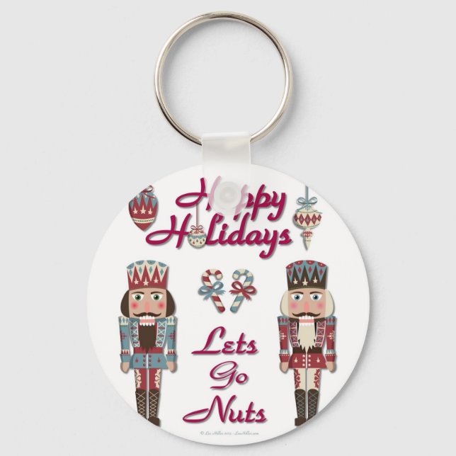 Holiday Nutcracker Lets Go Nuts Key Ring (Front)